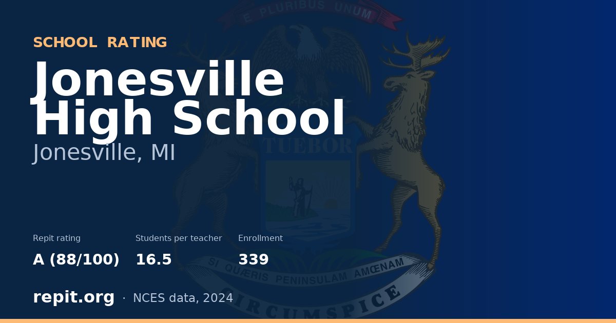 Jonesville High School, Jonesville, MI — Repit school rating A (88/100)