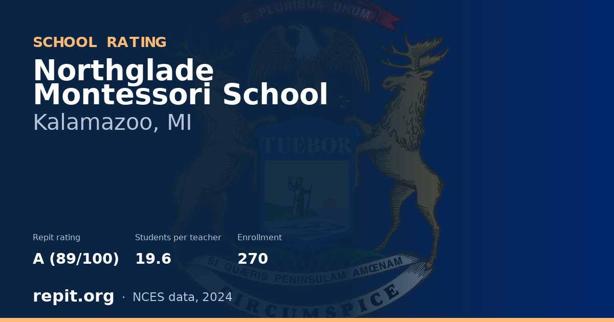 Northglade Montessori School, Kalamazoo, MI — Repit school rating A (89/100)