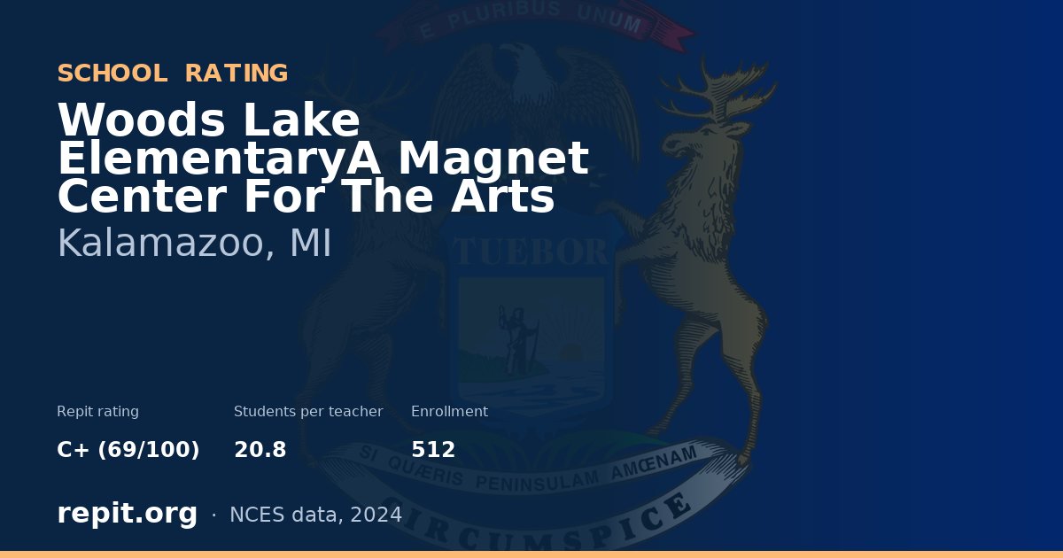 Woods Lake ElementaryA Magnet Center For The Arts, Kalamazoo, MI — Repit school rating C+ (69/100)