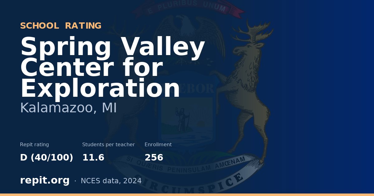 Spring Valley Center for Exploration, Kalamazoo, MI — Repit school rating D (40/100)