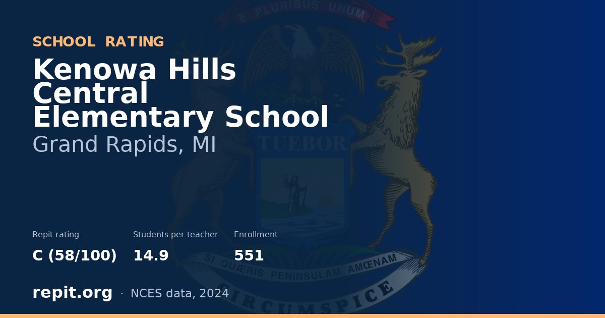 Kenowa Hills Central Elementary School, Grand Rapids, MI — Repit school rating C (58/100)