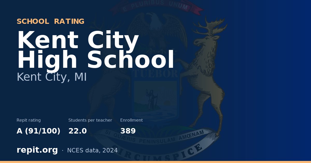 Kent City High School, Kent City, MI — Repit school rating A (91/100)