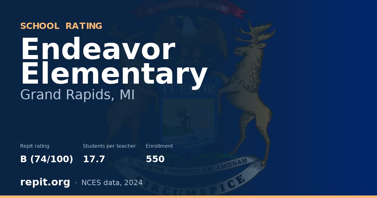 Endeavor Elementary, Grand Rapids, MI — Repit school rating B (74/100)