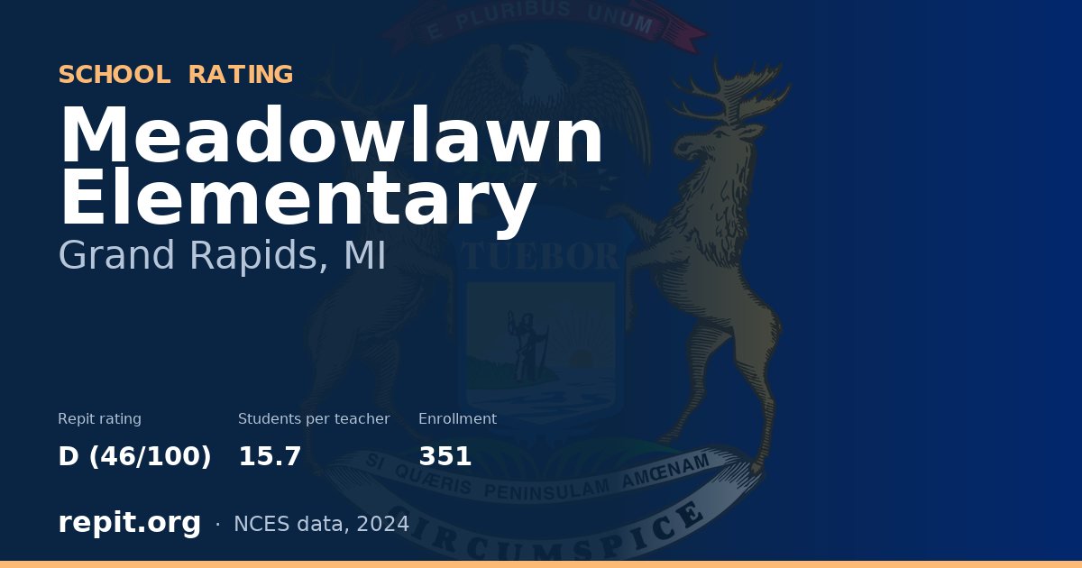 Meadowlawn Elementary, Grand Rapids, MI — Repit school rating D (46/100)