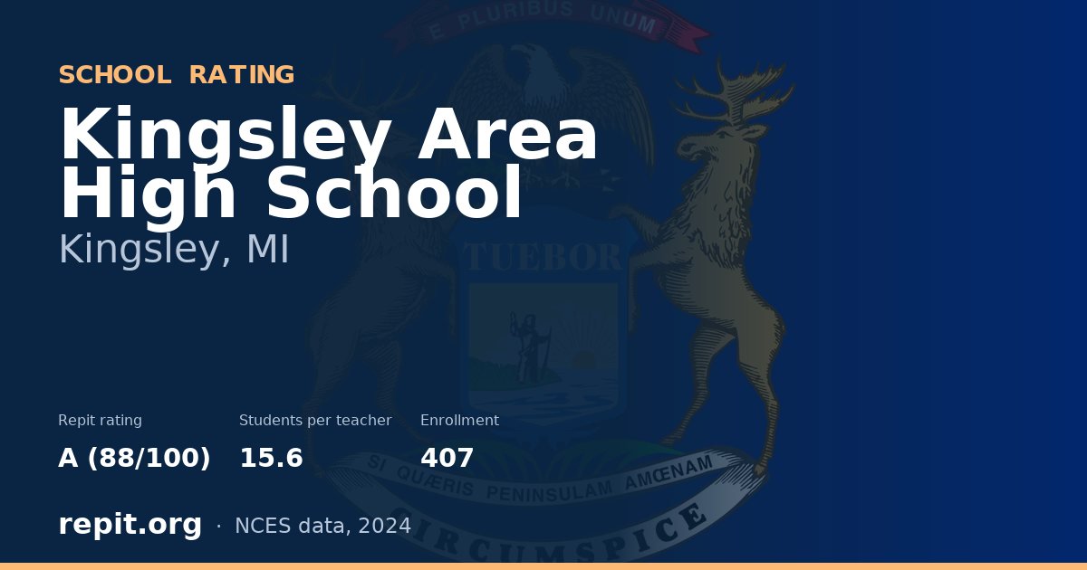 Kingsley Area High School, Kingsley, MI — Repit school rating A (88/100)