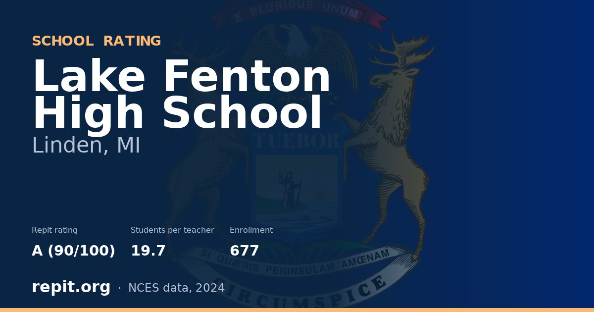 Lake Fenton High School, Linden, MI — Repit school rating A (90/100)