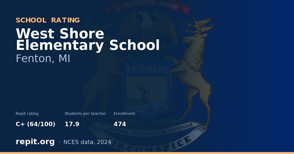 West Shore Elementary School, Fenton, MI — Repit school rating C+ (64/100)