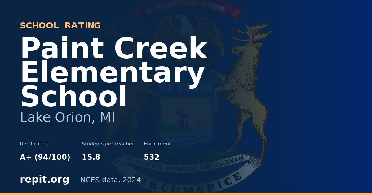 Paint Creek Elementary School, Lake Orion, MI — Repit school rating A+ (94/100)