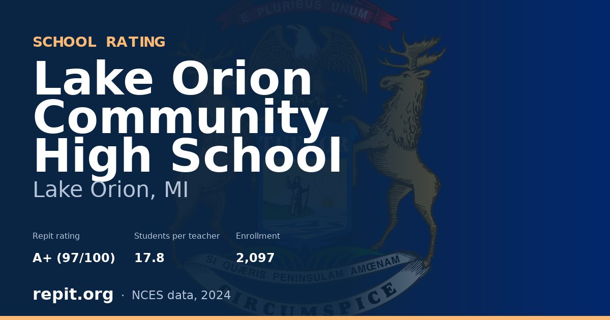 Lake Orion Community High School, Lake Orion, MI — Repit school rating A+ (97/100)