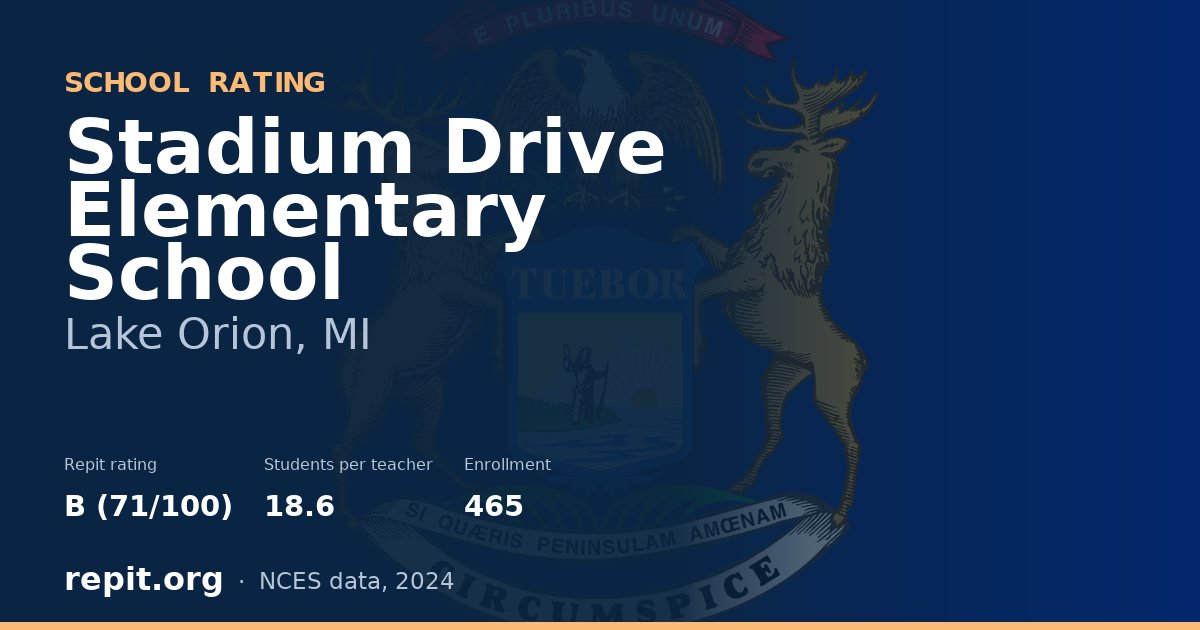 Stadium Drive Elementary School, Lake Orion, MI — Repit school rating B (71/100)
