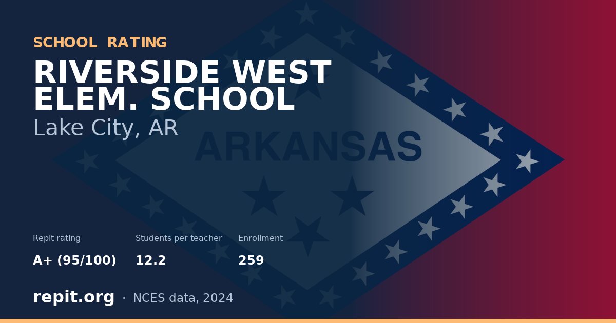 RIVERSIDE WEST ELEM. SCHOOL, Lake City, AR — Repit school rating A+ (95/100)