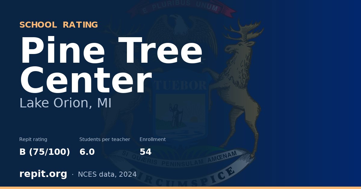 Pine Tree Center, Lake Orion, MI — Repit school rating B (75/100)