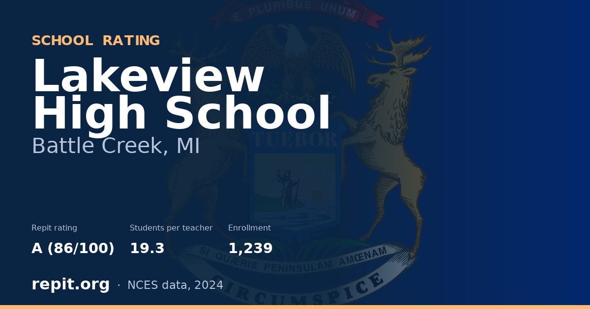 Lakeview High School, Battle Creek, MI — Repit school rating A (86/100)