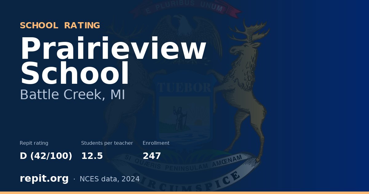 Prairieview School, Battle Creek, MI — Repit school rating D (42/100)