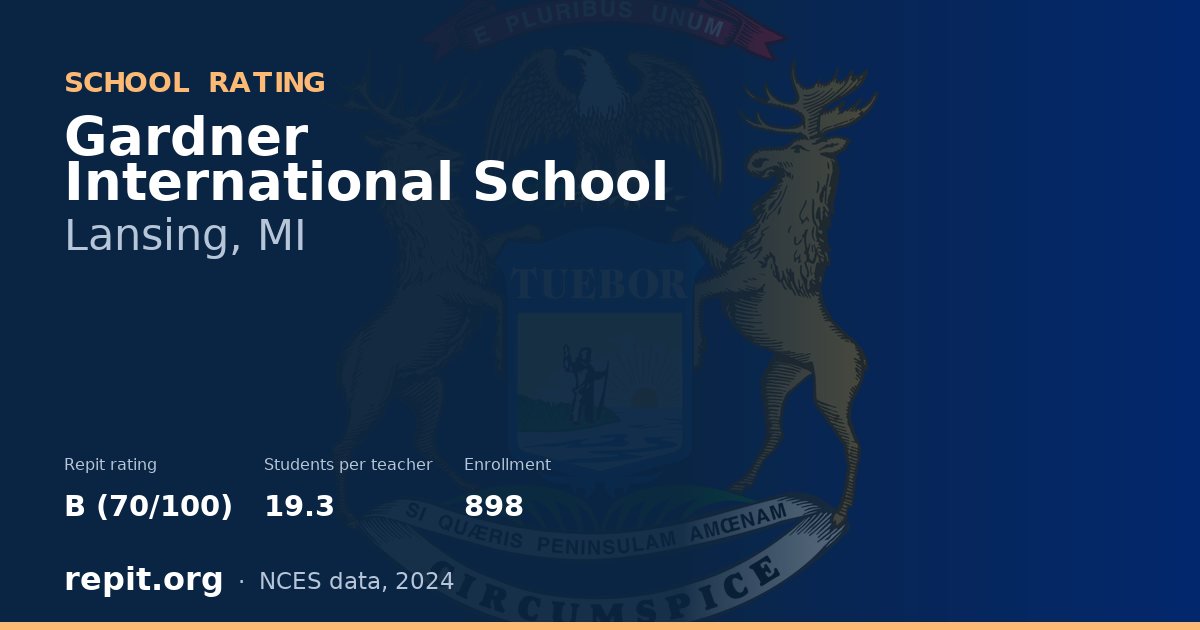 Gardner International School, Lansing, MI — Repit school rating B (70/100)