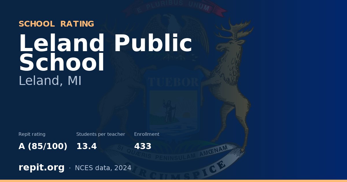 Leland Public School, Leland, MI — Repit school rating A (85/100)