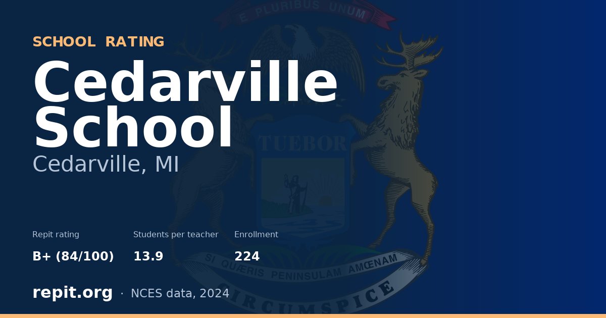 Cedarville School, Cedarville, MI — Repit school rating B+ (84/100)