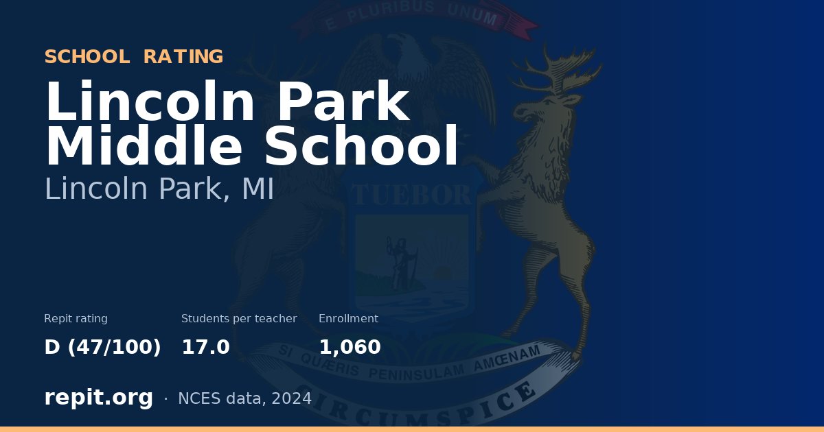 Lincoln Park Middle School, Lincoln Park, MI — Repit school rating D (47/100)