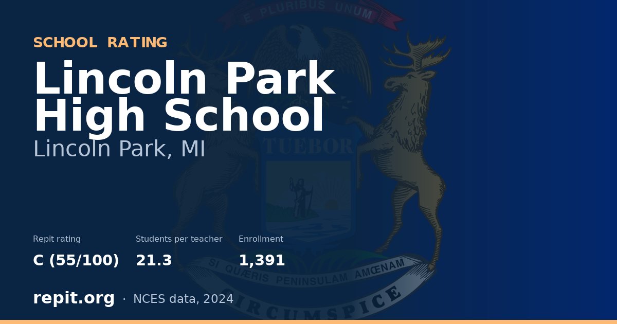 Lincoln Park High School, Lincoln Park, MI — Repit school rating C (55/100)