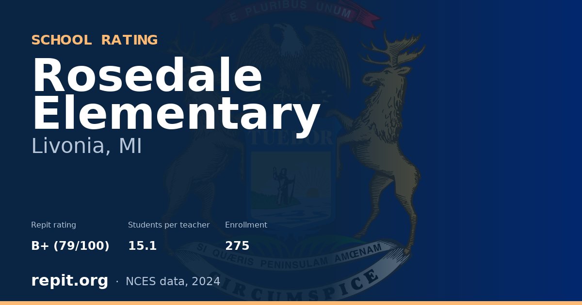Rosedale Elementary, Livonia, MI — Repit school rating B+ (79/100)