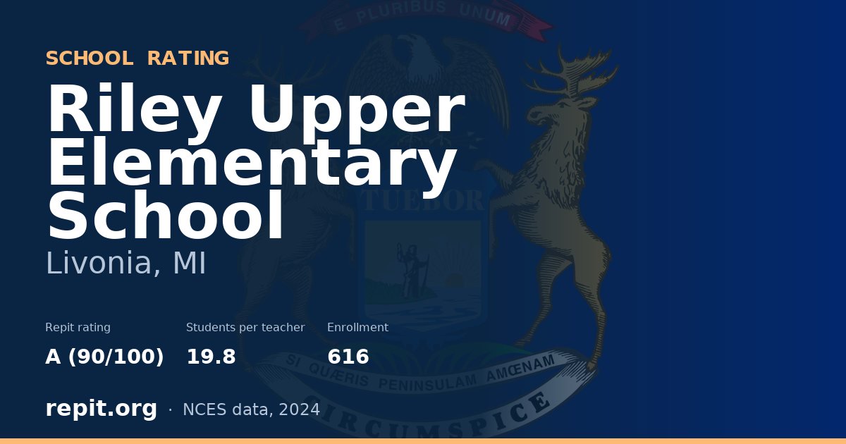 Riley Upper Elementary School, Livonia, MI — Repit school rating A (90/100)