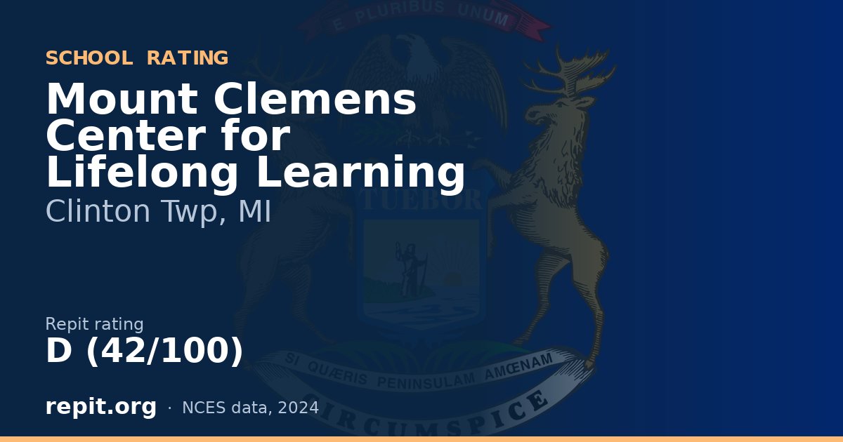 Mount Clemens Center for Lifelong Learning, Clinton Twp, MI — Repit school rating D (42/100)