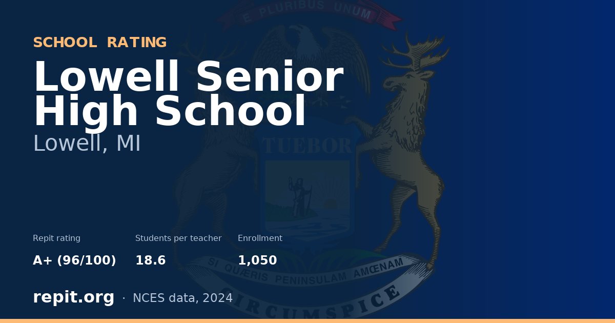 Lowell Senior High School, Lowell, MI — Repit school rating A+ (96/100)