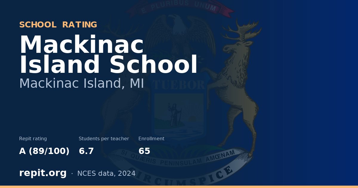 Mackinac Island School, Mackinac Island, MI — Repit school rating A (89/100)