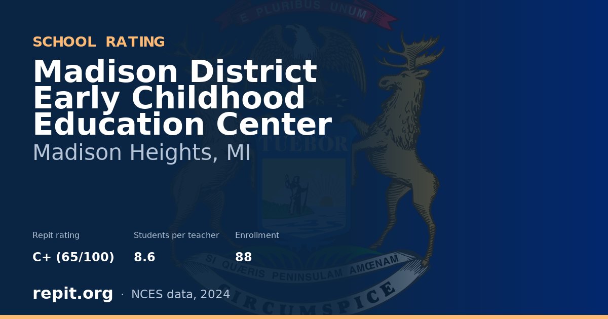 Madison District Early Childhood Education Center, Madison Heights, MI — Repit school rating C+ (65/100)