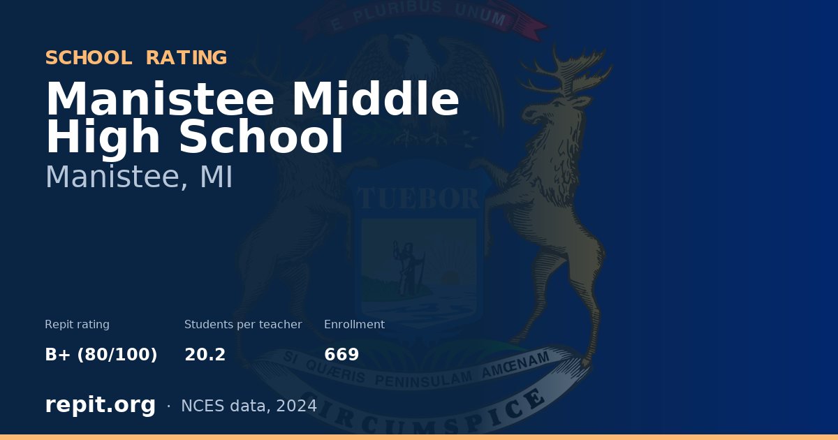 Manistee Middle High School, Manistee, MI — Repit school rating B+ (80/100)