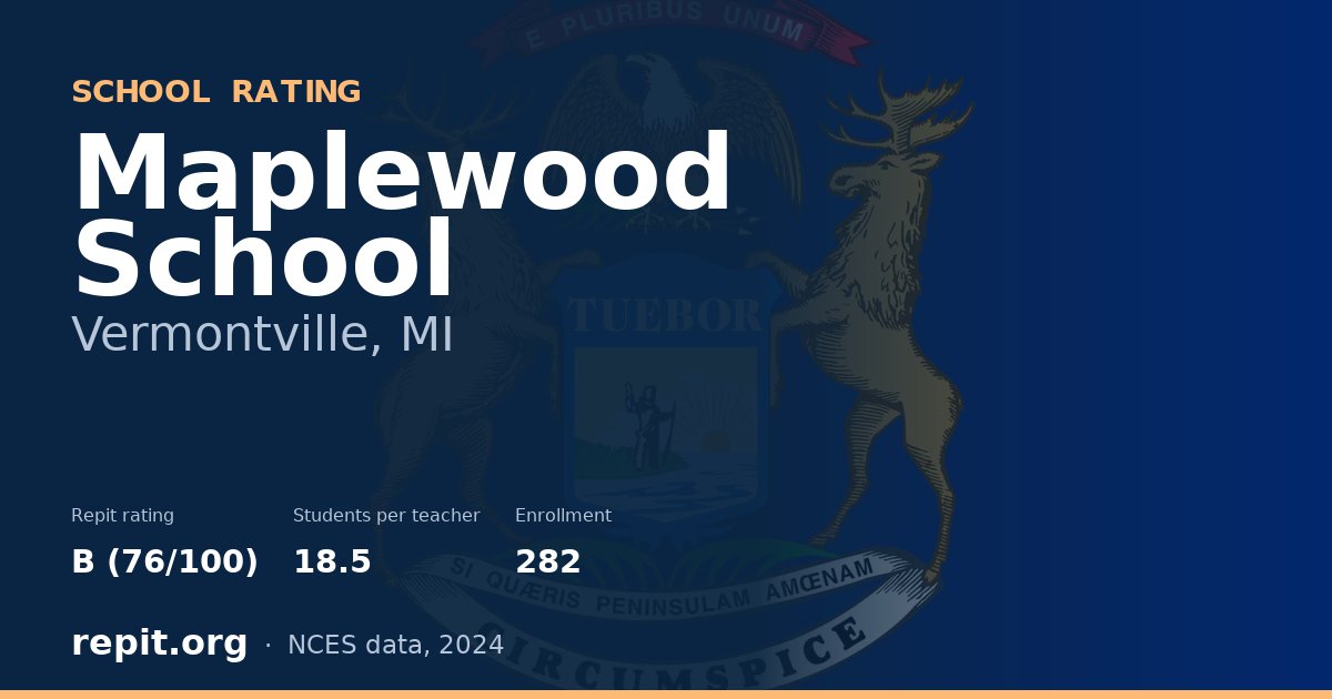 Maplewood School, Vermontville, MI — Repit school rating B (76/100)
