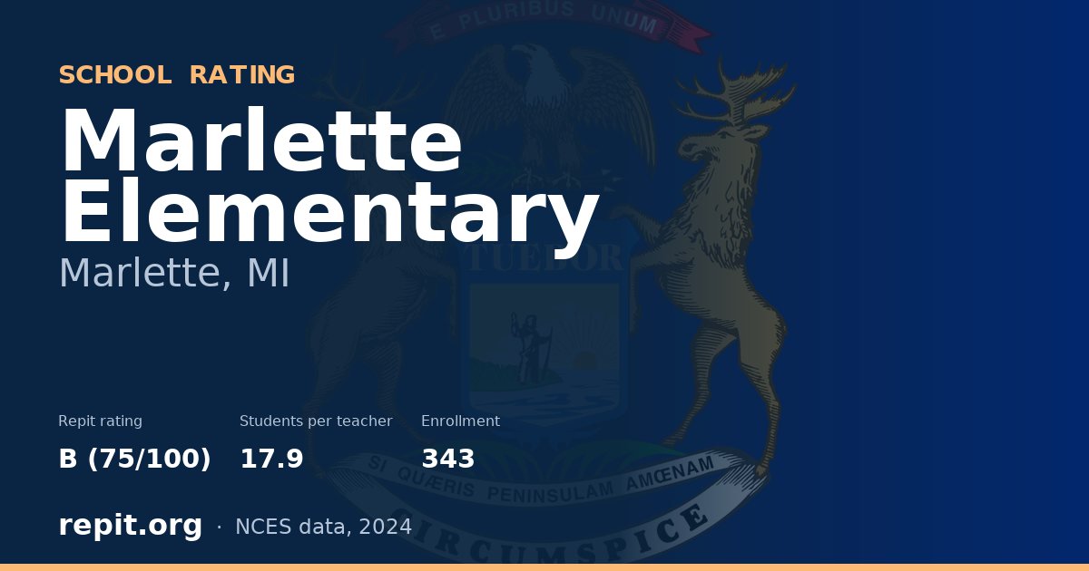 Marlette Elementary, Marlette, MI — Repit school rating B (75/100)