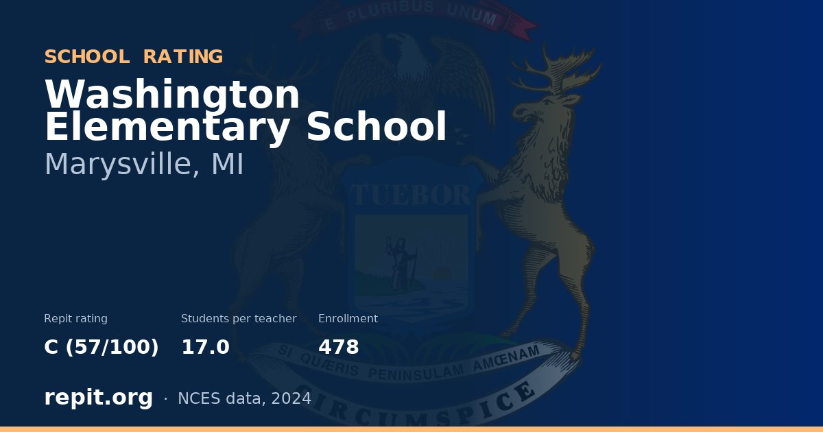 Washington Elementary School, Marysville, MI — Repit school rating C (57/100)