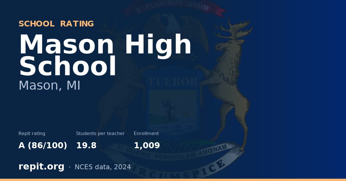 Mason High School, Mason, MI — Repit school rating A (86/100)