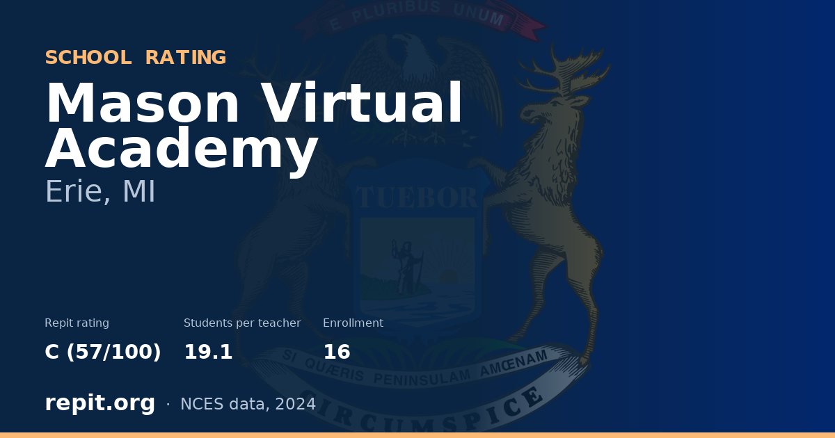 Mason Virtual Academy, Erie, MI — Repit school rating C (57/100)