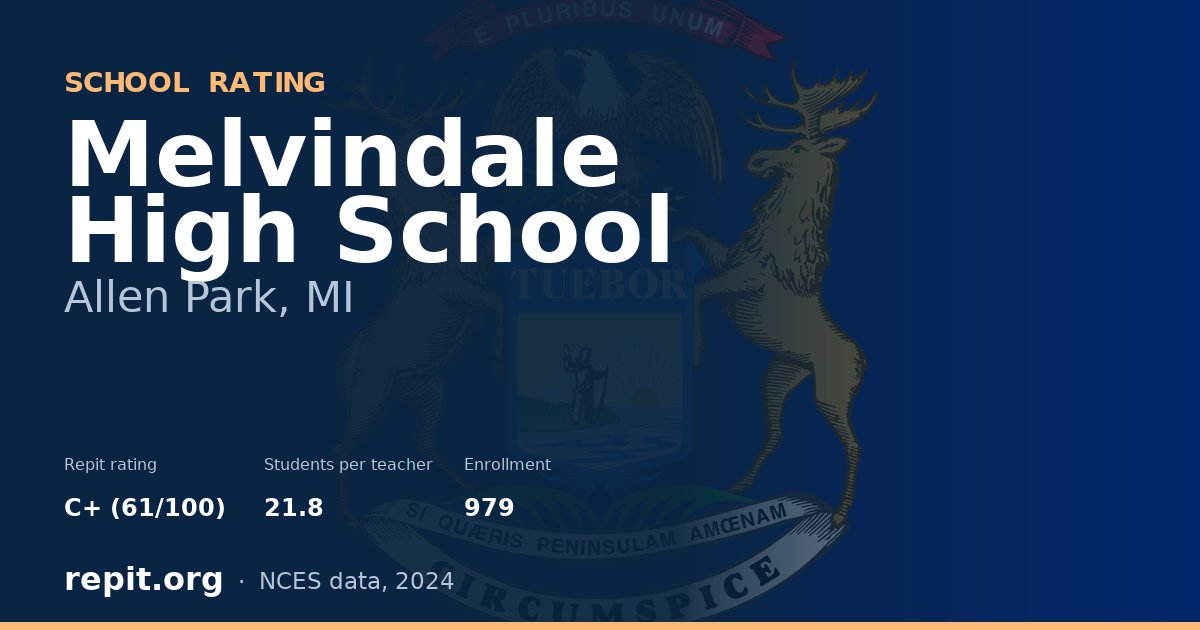 Melvindale High School, Allen Park, MI — Repit school rating C+ (61/100)