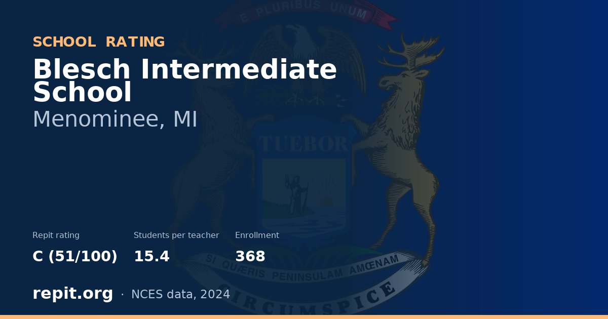 Blesch Intermediate School, Menominee, MI — Repit school rating C (51/100)