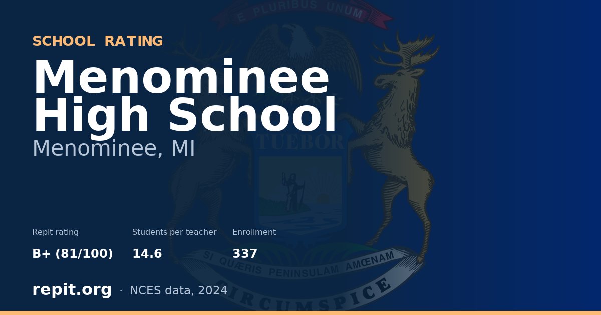 Menominee High School, Menominee, MI — Repit school rating B+ (81/100)