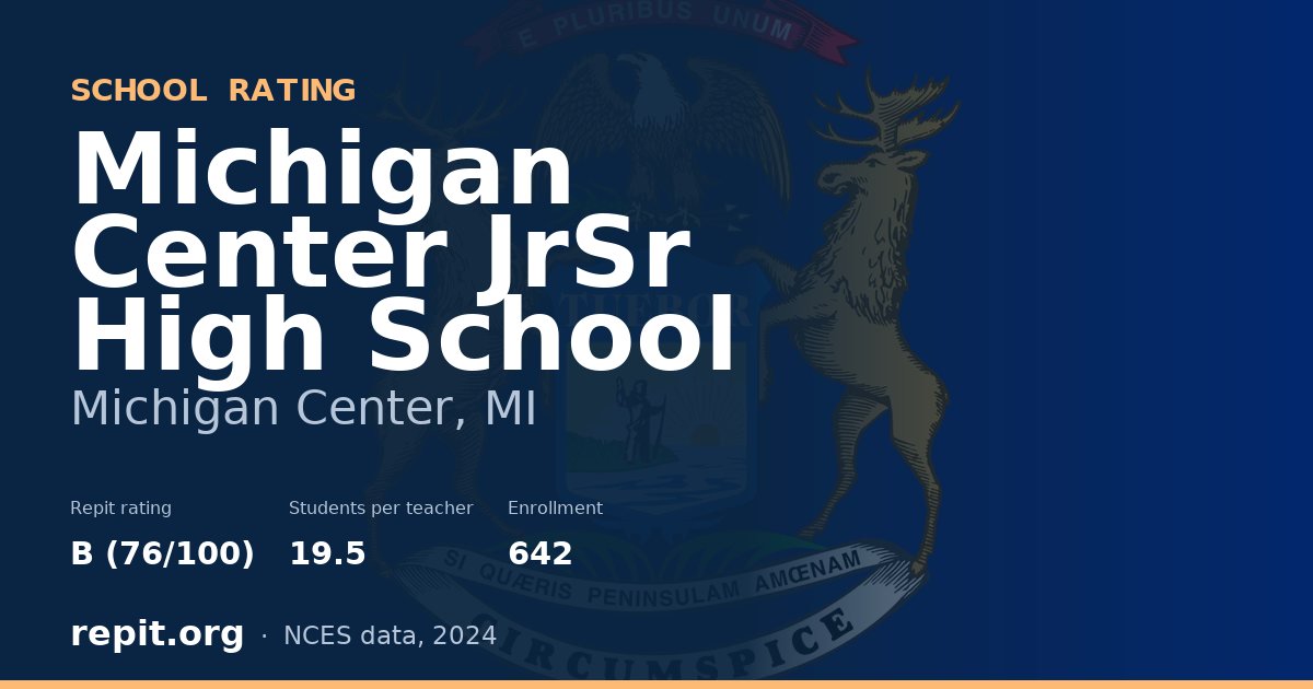 Michigan Center JrSr High School, Michigan Center, MI — Repit school rating B (76/100)