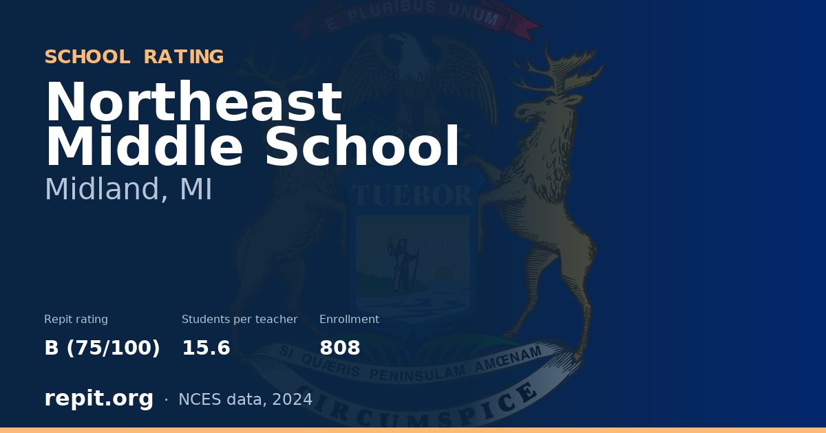 Northeast Middle School, Midland, MI — Repit school rating B (75/100)