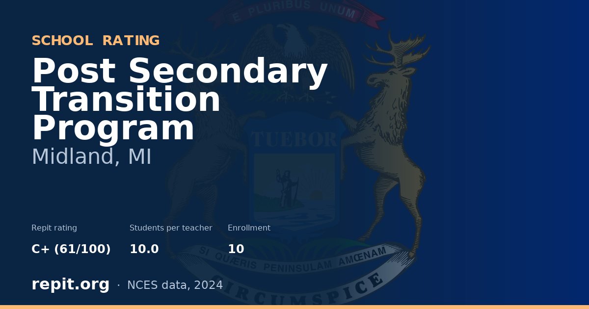 Post Secondary Transition Program, Midland, MI — Repit school rating C+ (61/100)