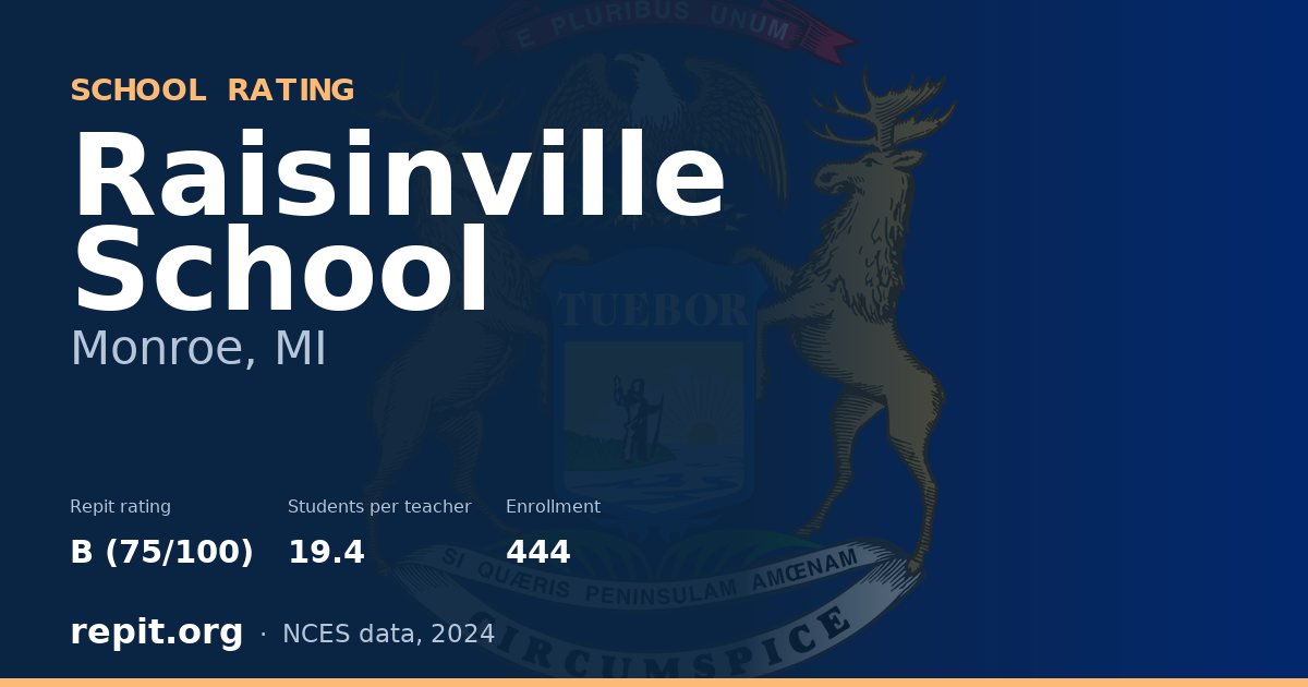 Raisinville School, Monroe, MI — Repit school rating B (75/100)