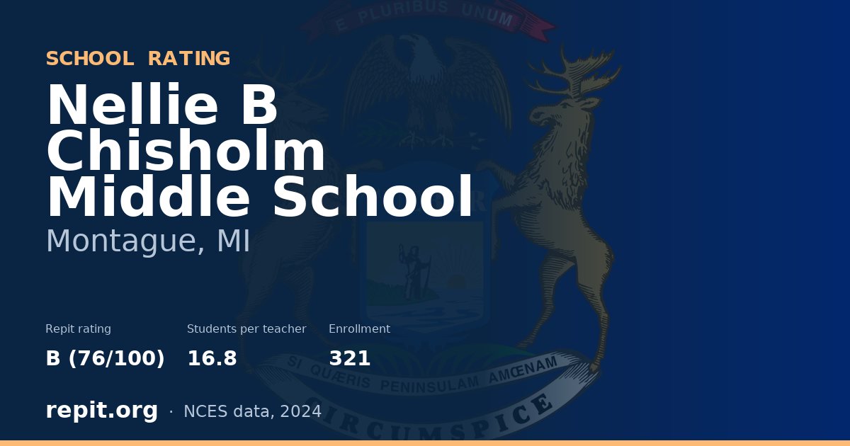 Nellie B Chisholm Middle School, Montague, MI — Repit school rating B (76/100)