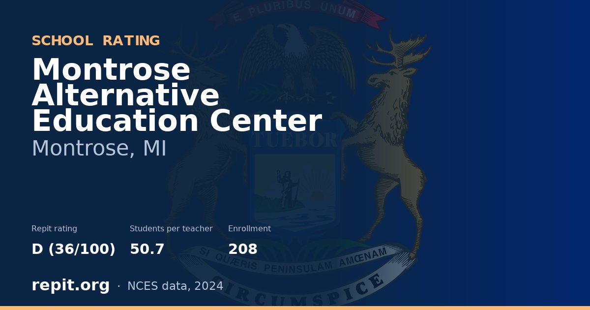 Montrose Alternative Education Center, Montrose, MI — Repit school rating D (36/100)