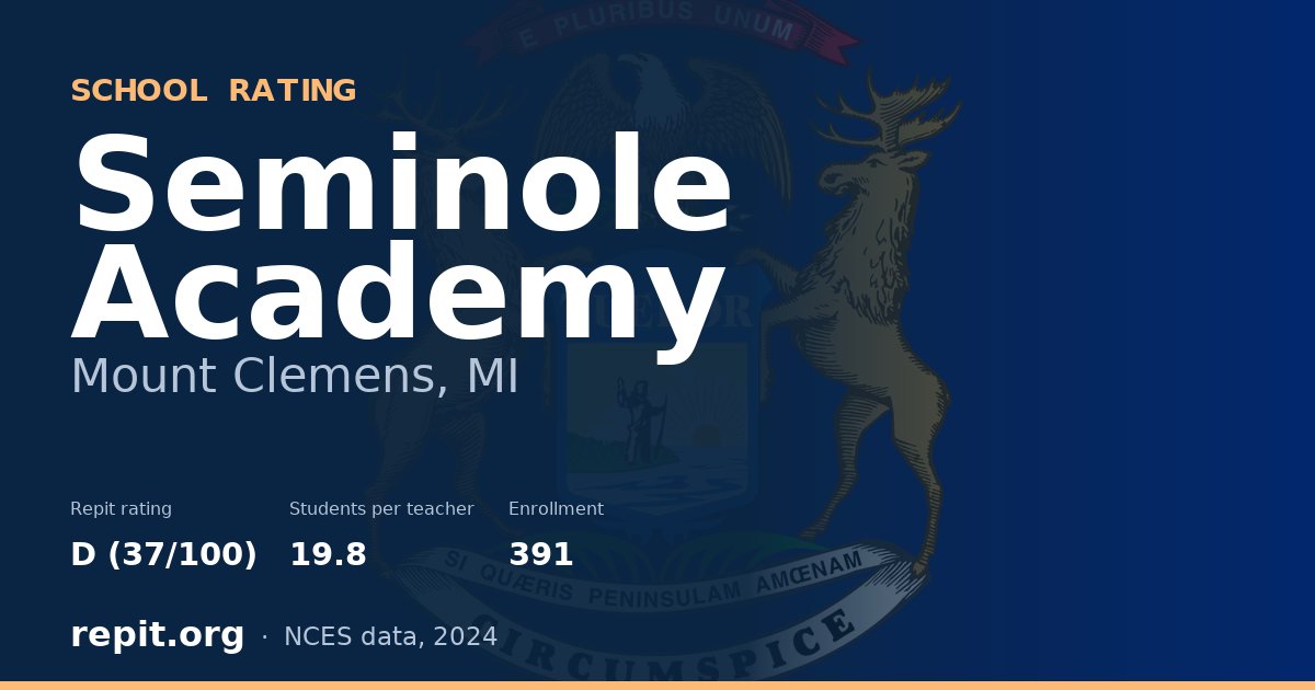 Seminole Academy, Mount Clemens, MI — Repit school rating D (37/100)