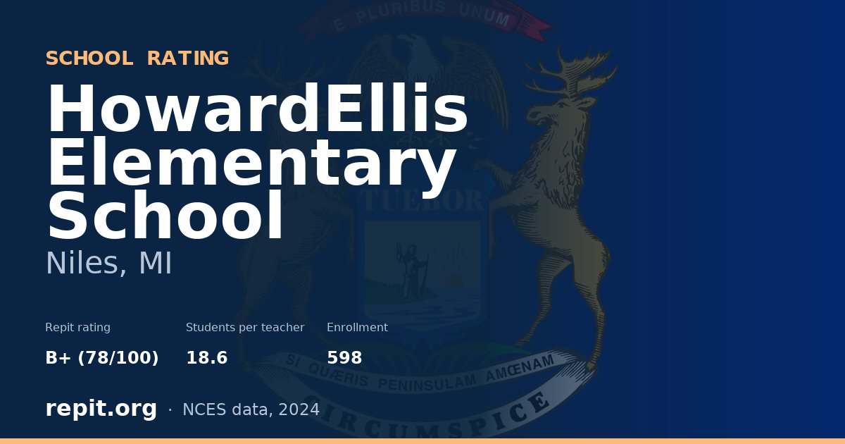HowardEllis Elementary School, Niles, MI — Repit school rating B+ (78/100)