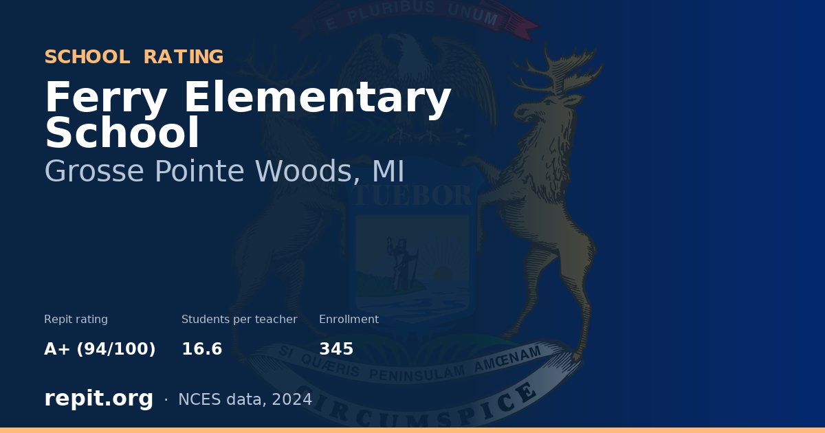 Ferry Elementary School, Grosse Pointe Woods, MI — Repit school rating A+ (94/100)