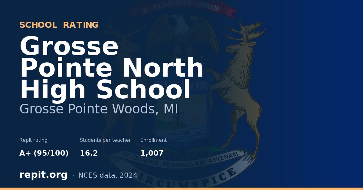 Grosse Pointe North High School, Grosse Pointe Woods, MI — Repit school rating A+ (95/100)