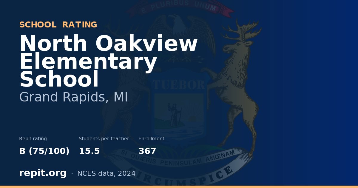 North Oakview Elementary School, Grand Rapids, MI — Repit school rating B (75/100)