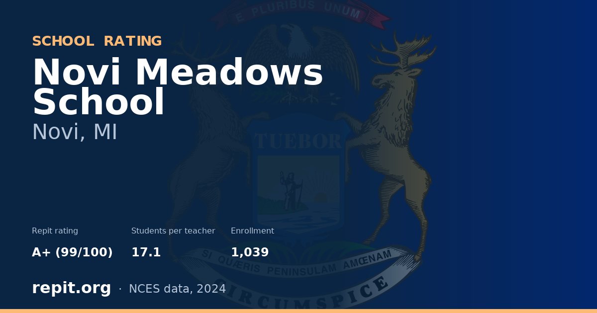 Novi Meadows School, Novi, MI — Repit school rating A+ (99/100)